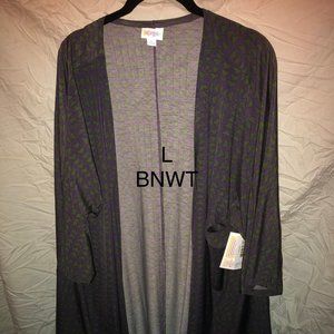 LULAROE LINDSAY -NWT L PURPLE WITH GREEN